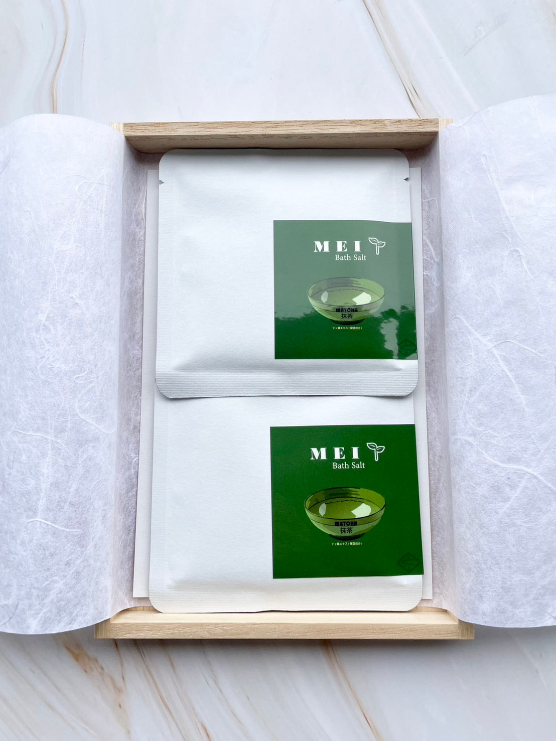 抹茶バスソルトMEI 桐箱入り